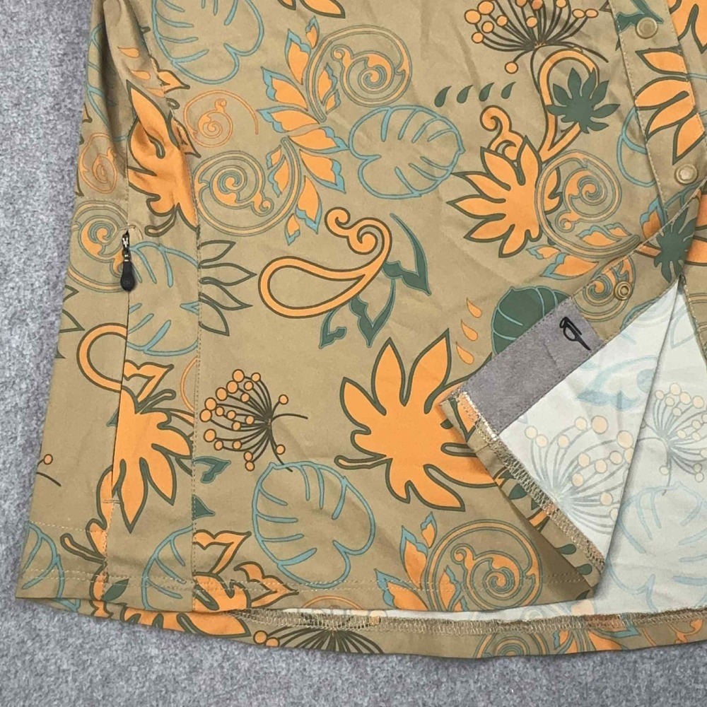 Club Ride Bandara Trailhead Party Shirt Women's Size XL Coriander Brown Paisley - Picture 4 of 13